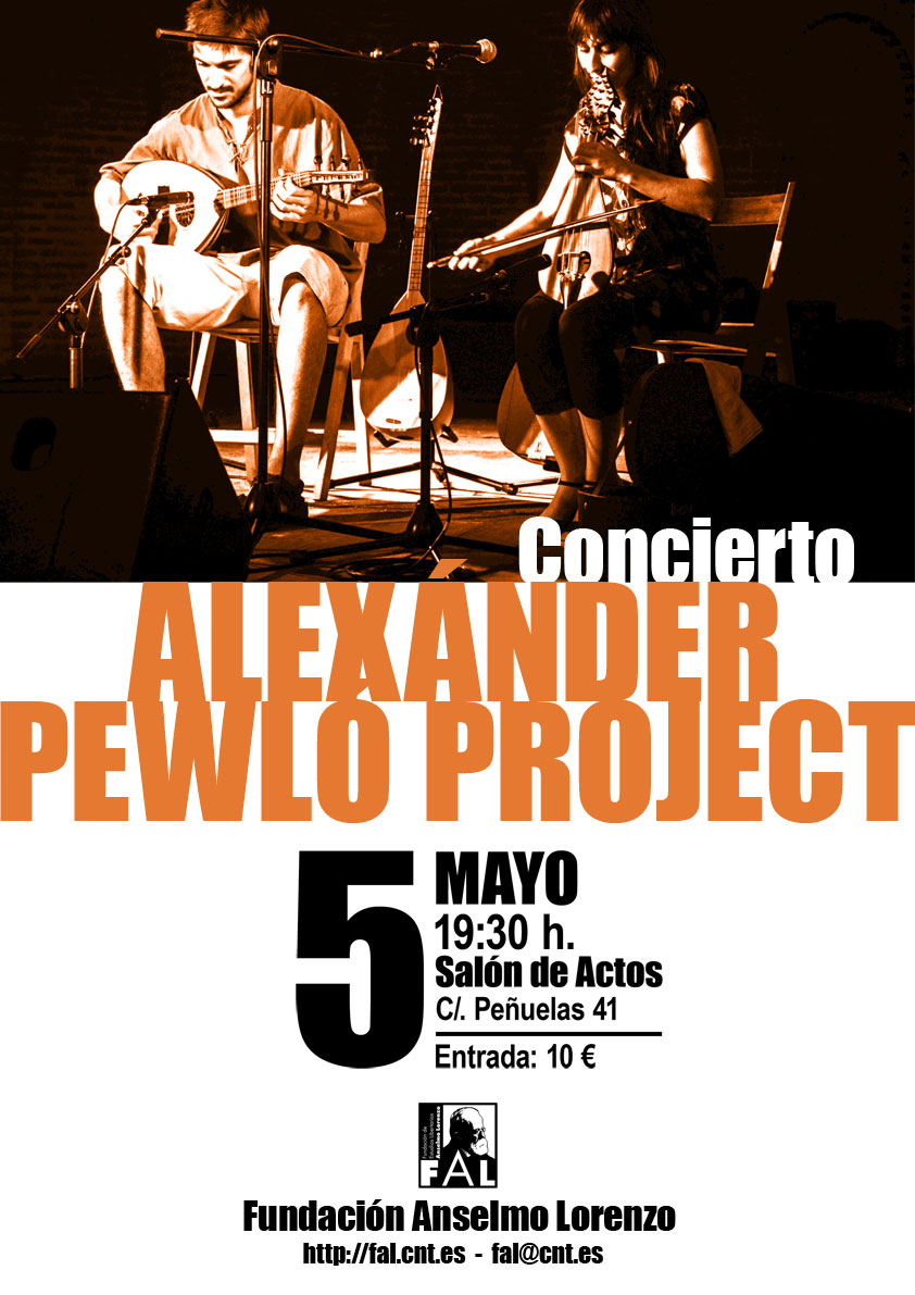 5 de mayo, concierto de Alexánder Pewló Project