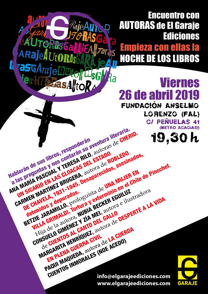 Viernes 26, encuentro con autoras de El Garaje Ediciones