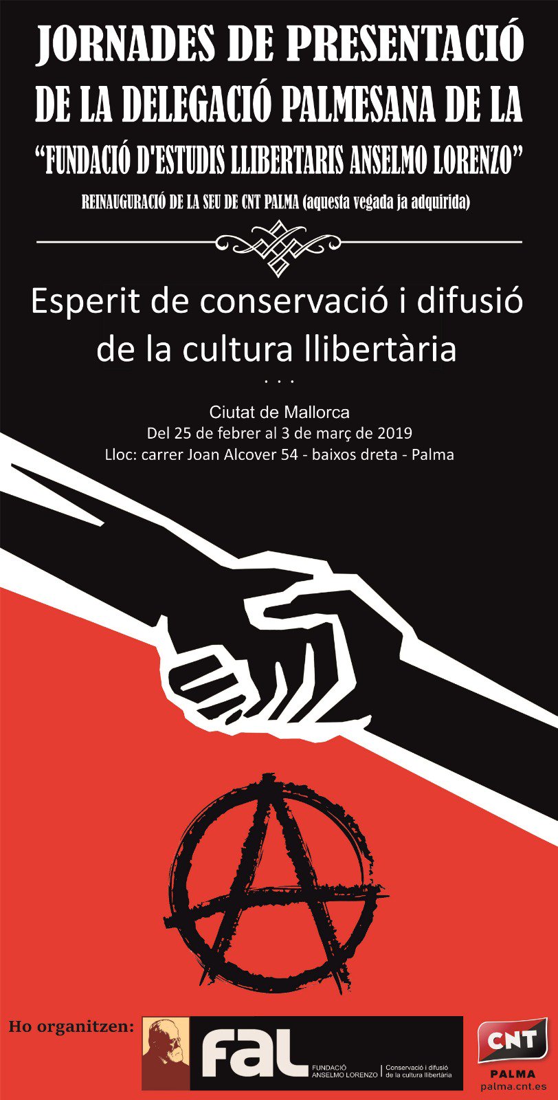 Jornadas de presentación de la delegación palmeada de la Fundación Anselmo Lorenzo