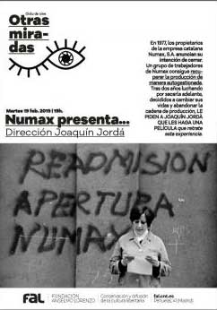 Martes 19, proyección de 'Numax presenta', Jordá, FAL