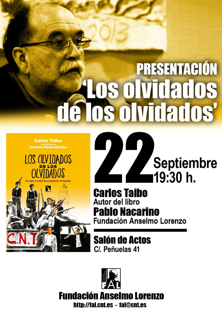 22 de septiembre, presentación de 'Los olvidados de los olvidados' con Carlos Taibo