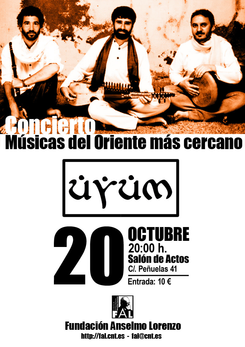 20 Octubre, concierto de UYUM, Músicas del Oriente más cercano