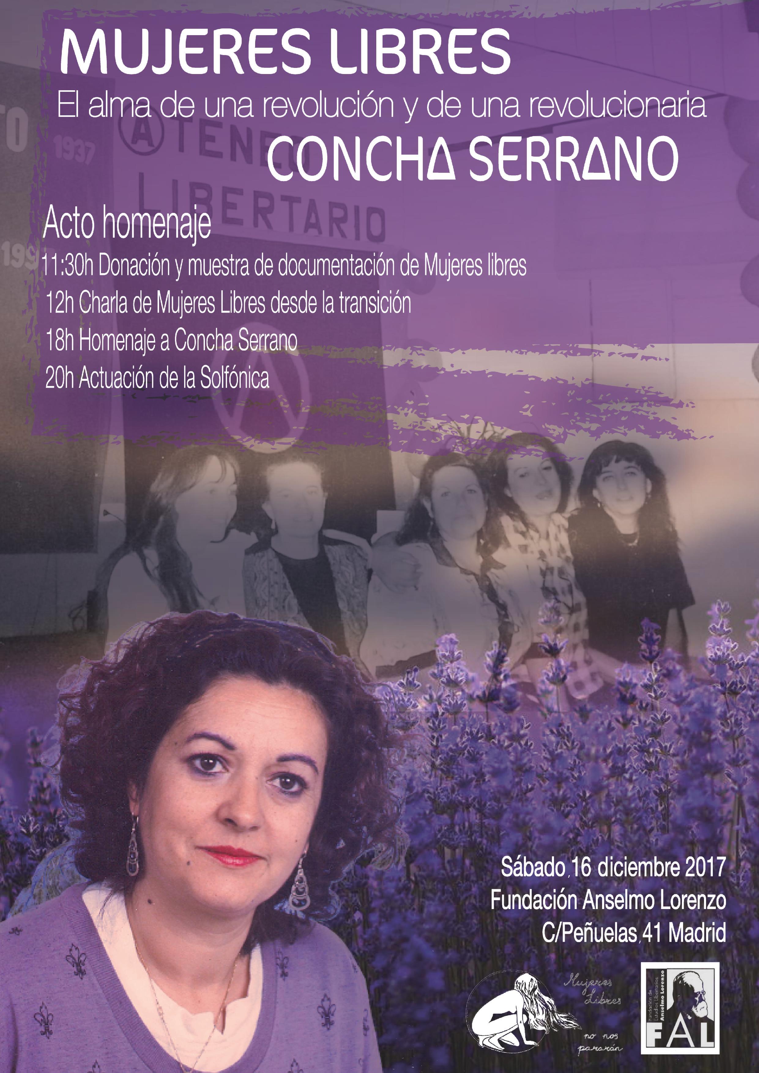 16 de diciembre, homenaje a Concha Serrano