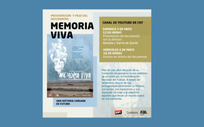 Presentación y pase en abierto del documental ‘Memoria Viva’