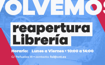 Reapertura de nuestra librería en la calle Peñuelas