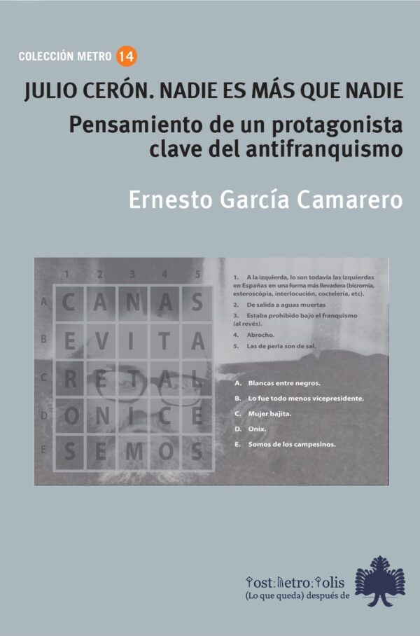 Julio Cerón. Nadie es más que nadie. Pensamiento de un protagonista clave del antifranquismo