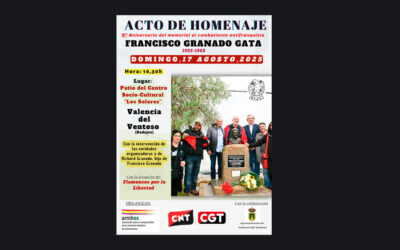 Acto de homenaje a Francisco Granado, anarquista  asesinado a garrote vil por la dictadura franquista