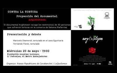 Contra la tortura: proyección del documental ‘Arg(h)itzen’, el miércoles 20 de mayo